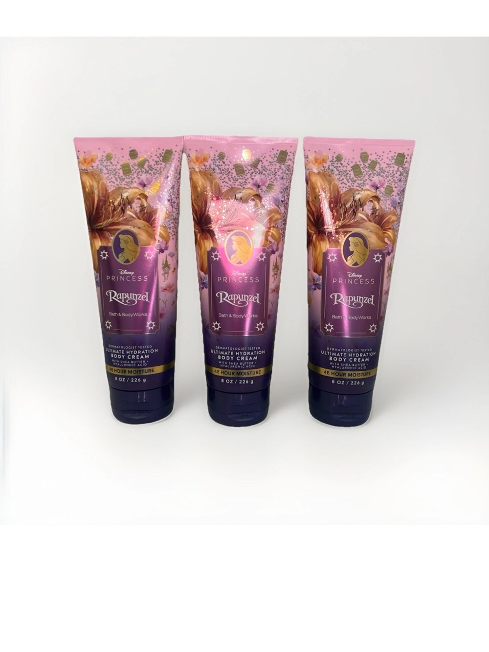 Bath & Body Works Disney Princess Rapunzel Body Cream, Set of 3, New, 8 Oz